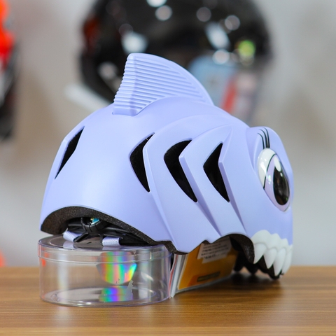 Nón Bảo Hiểm Cho Bé KIDS Shark 3D Siêu Cute Màu Tím