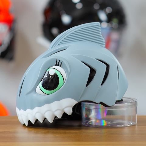 Nón Bảo Hiểm Cho Bé KIDS Shark 3D Siêu Cute Màu Xám