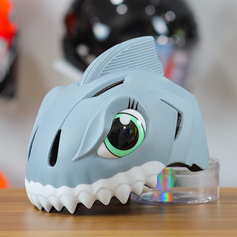 Nón Bảo Hiểm Cho Bé KIDS Shark 3D Siêu Cute Màu Xám