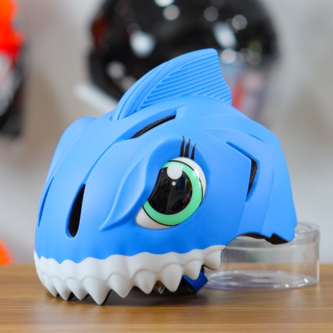 Nón Bảo Hiểm Cho Bé KIDS Shark 3D Siêu Cute Màu Xanh Đậm