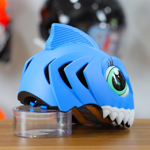 Nón Bảo Hiểm Cho Bé KIDS Shark 3D Siêu Cute Màu Xanh Đậm