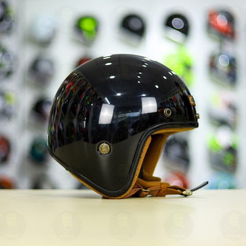 Mũ 3/4 Bulldog Perro 4U Đen Bóng FREESHIP