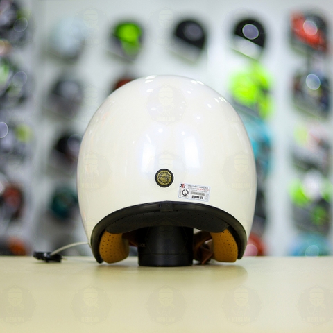 Mũ 3/4 Bulldog Perro 4U Trắng Bóng Nâu FREESHIP