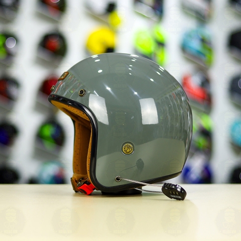 Mũ 3/4 Bulldog Perro 4U Xám Xi Măng Bóng FREESHIP