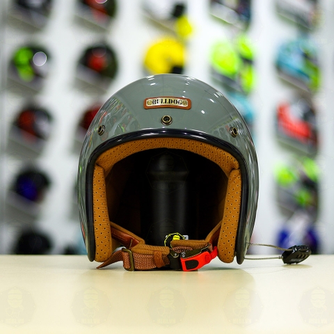 Mũ 3/4 Bulldog Perro 4U Xám Xi Măng Bóng FREESHIP