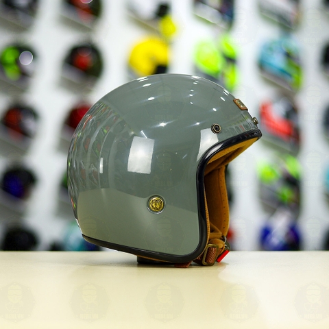 Mũ 3/4 Bulldog Perro 4U Xám Xi Măng Bóng FREESHIP