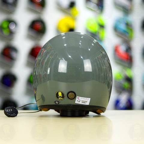 Mũ 3/4 Bulldog Perro 4U Xám Xi Măng Bóng FREESHIP