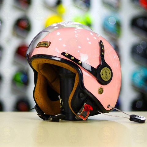 Mũ 3/4 Bulldog POM Hồng Pastel FREESHIP