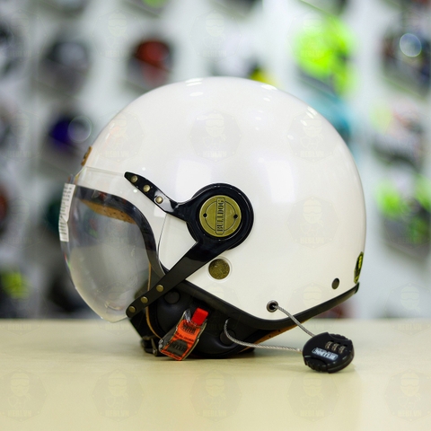 Mũ 3/4 Bulldog POM Trắng Bóng FREESHIP