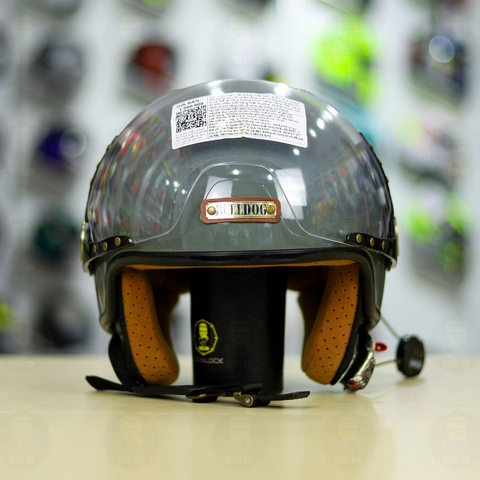 Mũ 3/4 Bulldog POM Xám Xi Măng Bóng FREESHIP