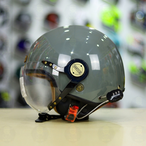 Mũ 3/4 Bulldog POM Xám Xi Măng Bóng FREESHIP