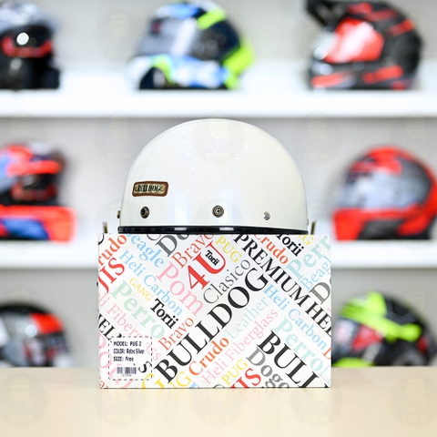 Mũ 1/2 Bulldog PUG Trắng Bóng FREESHIP