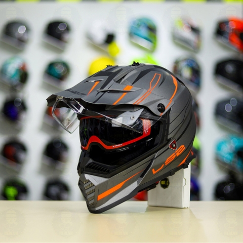 Mũ Dual Sport MX436 EVO Xám Cam Nhám