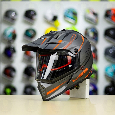 Mũ Dual Sport MX436 EVO Xám Cam Nhám