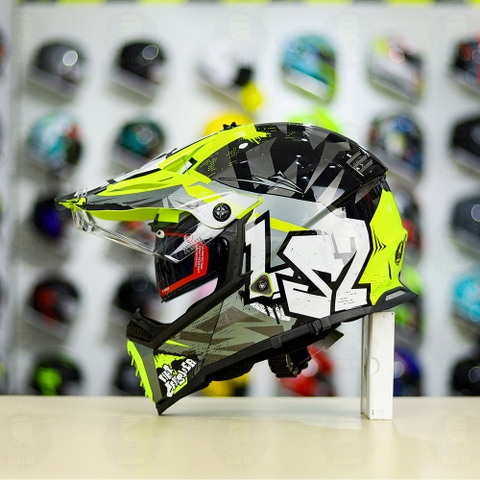 Mũ Dual Sport LS2 MX436 EVO Xám Vàng Neon Bóng FREESHIP