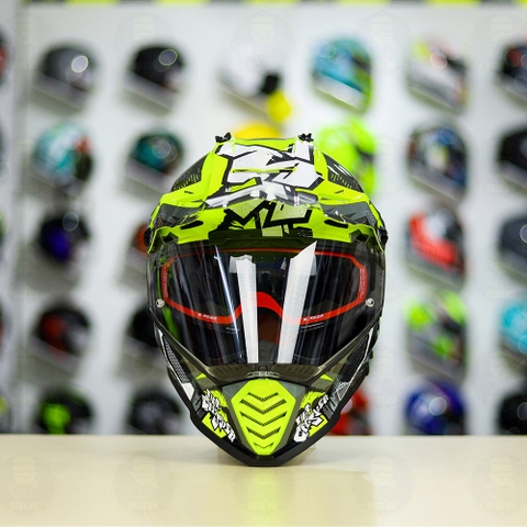 Mũ Dual Sport LS2 MX436 EVO Xám Vàng Neon Bóng FREESHIP