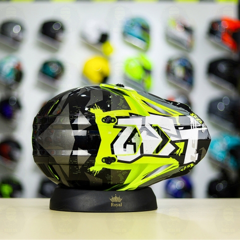 Mũ Dual Sport LS2 MX436 EVO Xám Vàng Neon Bóng FREESHIP