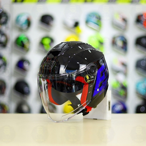 Combo Mũ 3/4 EGO E3 EE Xanh Dương Độ Khóa Chống Trộm