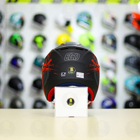 Combo Mũ 3/4 EGO E3 SPEED Đỏ Nhám Độ Khóa Chống Trộm