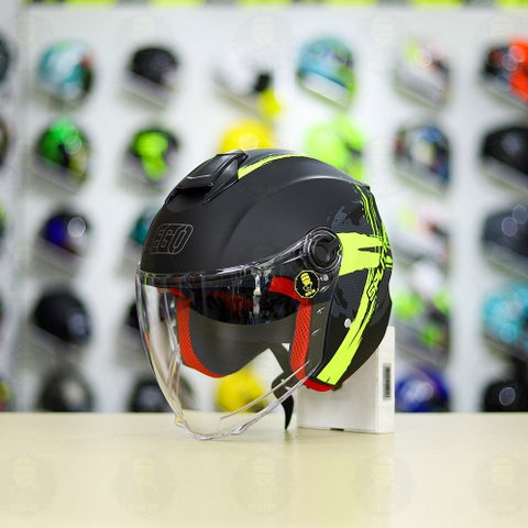 Conbo Mũ 3/4 EGO E3 SPEED Vàng Nhám Độ Khóa Chống Trộm