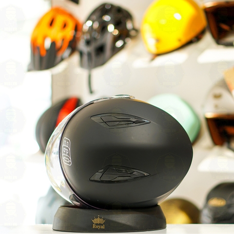 Mũ 3/4 EGO E41 Đen Nhám 2 Kính FREESHIP