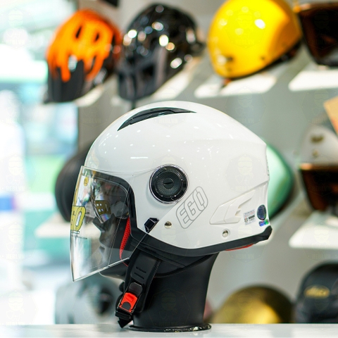 Mũ 3/4 EGO E41 Trắng Bóng FREESHIP