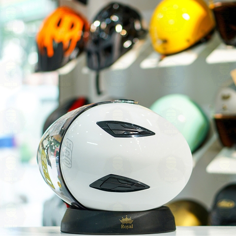 Mũ 3/4 EGO E41 Trắng Bóng FREESHIP