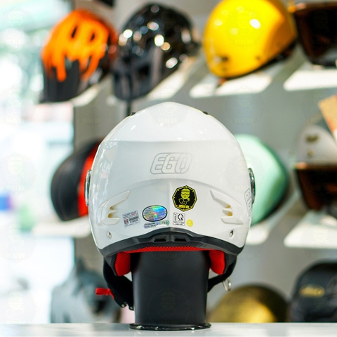 Mũ 3/4 EGO E41 Trắng Bóng FREESHIP