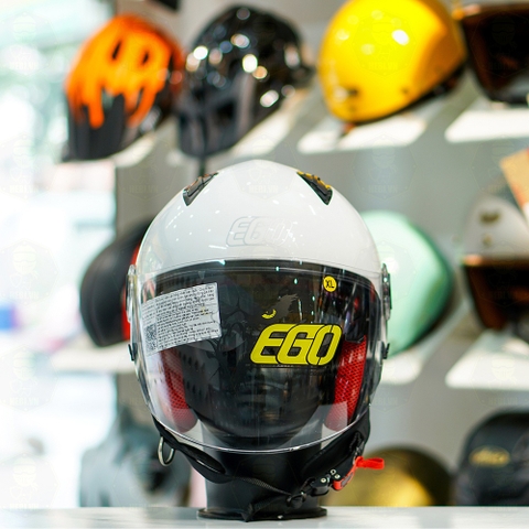 Mũ 3/4 EGO E41 Trắng Bóng FREESHIP