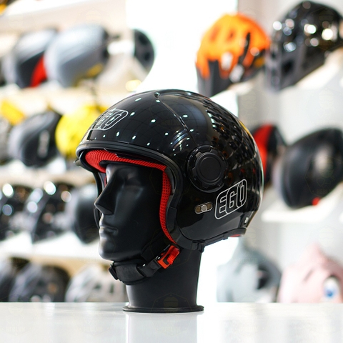 Mũ 3/4 EGO E5 Đen Bóng FREESHIP