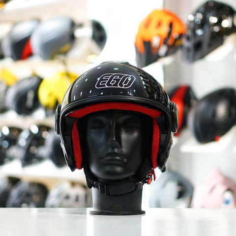 Mũ 3/4 EGO E5 Đen Bóng FREESHIP