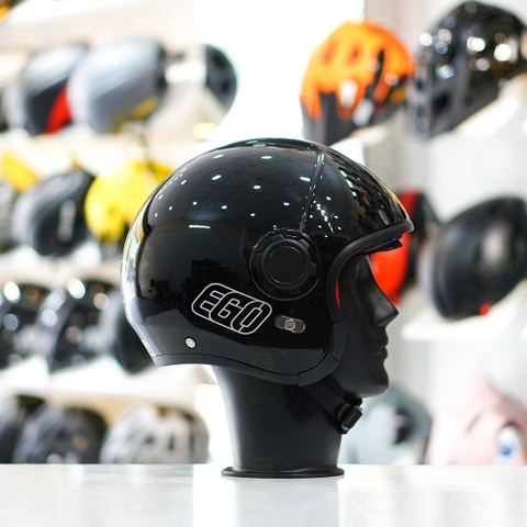 Mũ 3/4 EGO E5 Đen Bóng FREESHIP