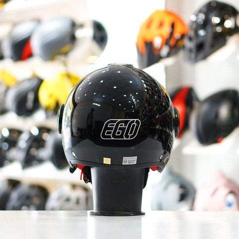 Mũ 3/4 EGO E5 Đen Bóng FREESHIP