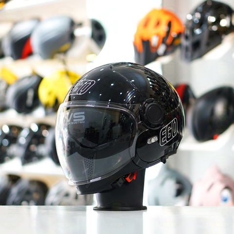 Combo Mũ EGO E5 Đen Bóng - Mặt Nạ- Kính Màu - Freeship