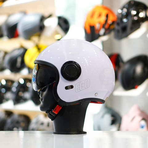 Mũ 3/4 EGO E5 Trắng Bóng FREESHIP