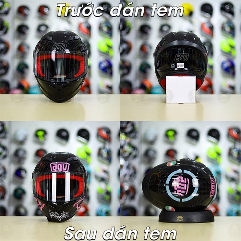 Tem Decal AGV Myth Hồng Cho Nón Fullface - Không Nón - FREESHIP
