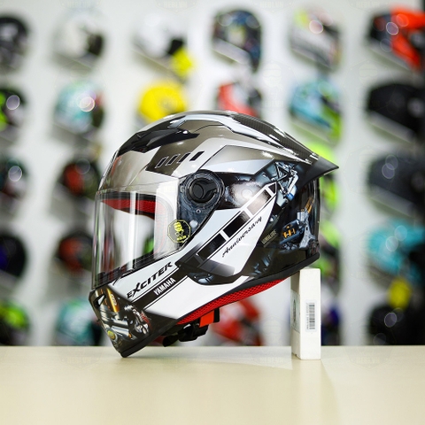 Mũ Fullface EGO E7 Xám Cam Nhám + Dán Tem Decal Yamaha EXCITER Xám FREESHIP