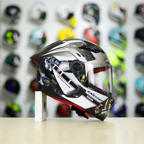Mũ Fullface EGO E7 Xám Cam Nhám + Dán Tem Decal Yamaha EXCITER Xám FREESHIP