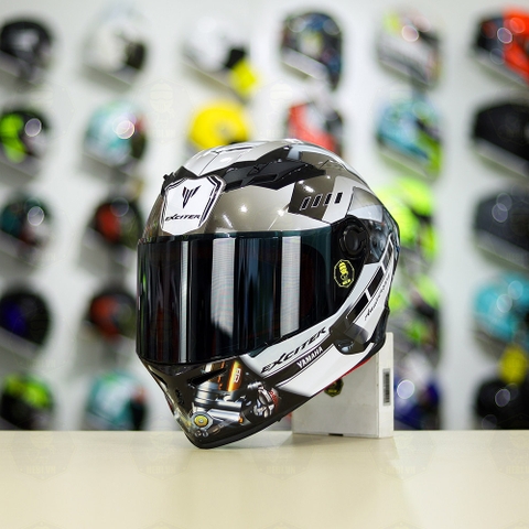 Mũ Fullface EGO E7 Xám Cam Nhám + Dán Tem Decal Yamaha EXCITER Xám FREESHIP
