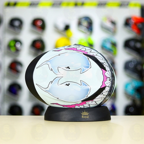 Mũ Fullface EGO E7 Trắng Bóng + Dán Tem Decal Venom V2 Hồng FREESHIP