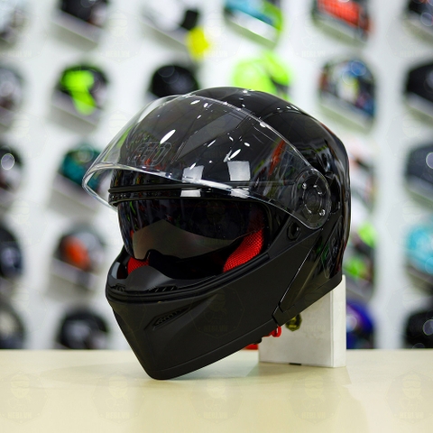 Mũ Lật Hàm EGO E9 Đen Bóng Freeship