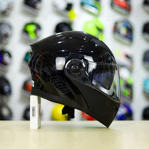 Mũ Lật Hàm EGO E9 Đen Bóng Freeship