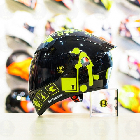 Tem Decal AGV Corsa Vàng Cho Nón Fullface - Không Nón - FREESHIP