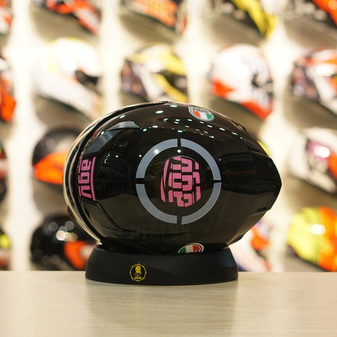 Mũ Royal M138b Đen Bóng + Tặng Dán Tem Decal AGV MYTH V1 Hồng FREESHIP