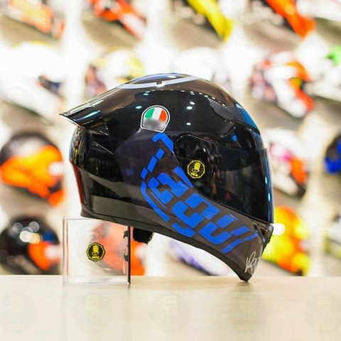 Mũ Royal M138b Đen Bóng + Tặng Dán Tem Decal AGV MYTH V1 Xanh GP FREESHIP