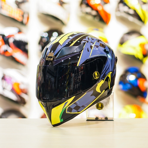 Mũ Royal M138b Đen Bóng + Tặng Dán Tem Decal Eagles FREESHIP