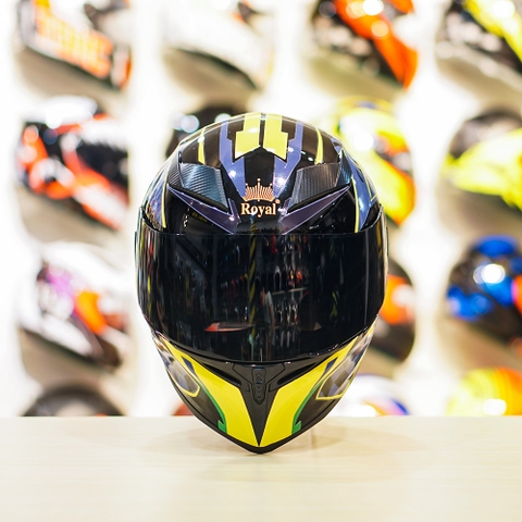 Mũ Royal M138b Đen Bóng + Tặng Dán Tem Decal Eagles FREESHIP