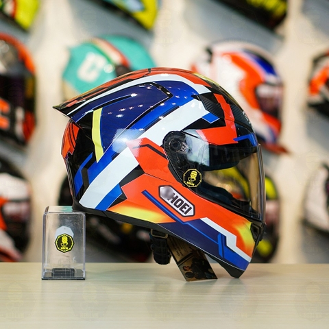 Mũ Royal M138b Đen Bóng + Tặng Dán Tem Decal Shoei BRINK Đỏ Xanh FREESHIP