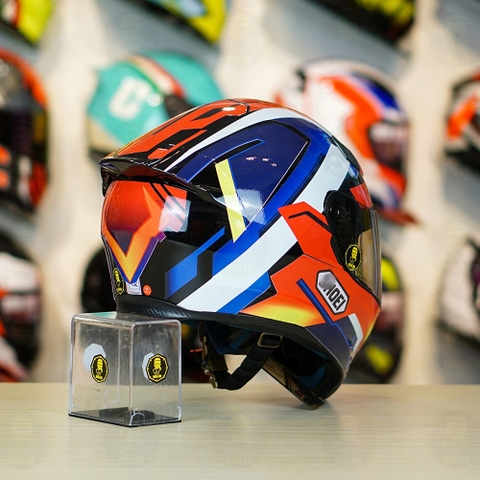 Mũ Royal M138b Đen Bóng + Tặng Dán Tem Decal Shoei BRINK Đỏ Xanh FREESHIP