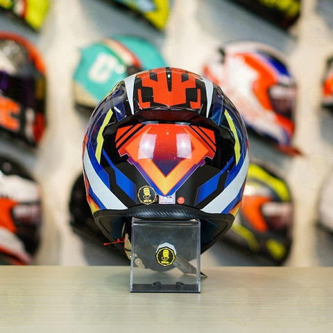 Mũ Royal M138b Đen Bóng + Tặng Dán Tem Decal Shoei BRINK Đỏ Xanh FREESHIP